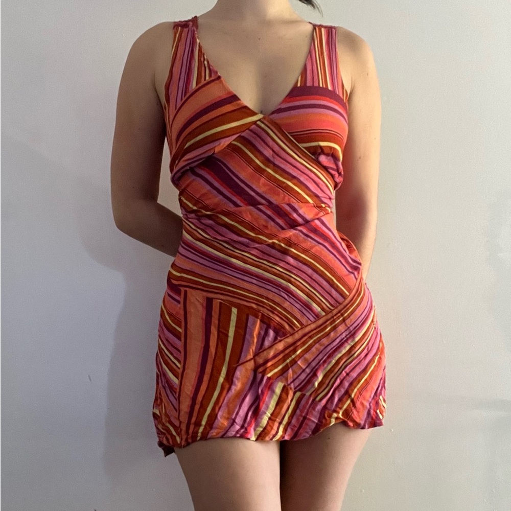 Multicolored tank mini dress